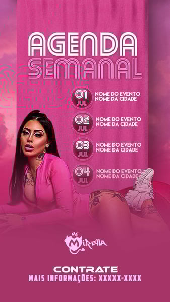 FLYER ARTISTA AGENDA DE SHOWS SEMANAL STORIES