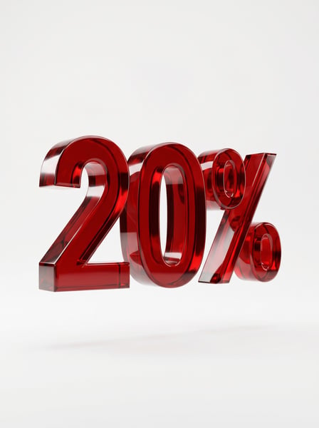 TEXTO 3D 20% PARA CAMPANHAS DE DESCONTOS 04