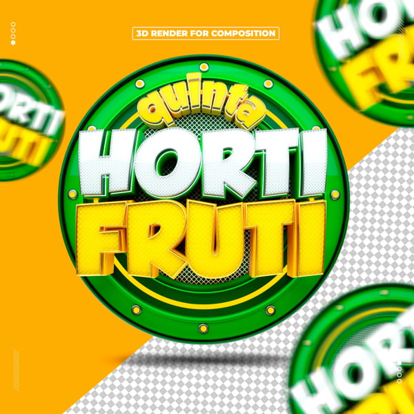 SELO 3D QUINTA HORTIFRUTI PARA COMPOSIÇÃO