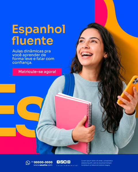 ESCOLA DE IDIOMAS SOCIAL MEDIA PSD EDITÁVEL 2