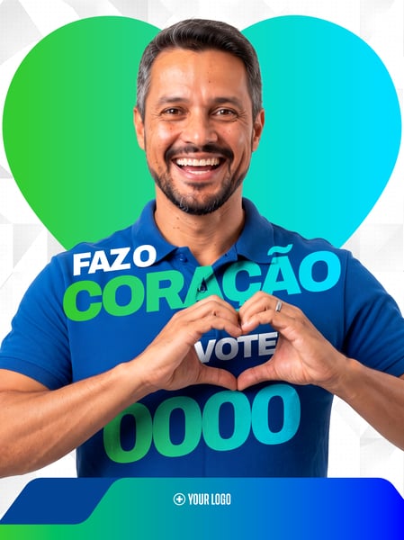 CAMPANHA ELEITORAL VOTE CORAÇÃO SOCIAL MEDIA FLYER PSD EDITÁVEL
