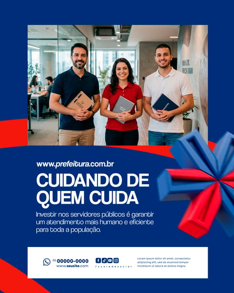 VALORIZAÇÃO SERVIDORES PÚBLICOS PREFEITURA SOCIAL MEDIA PSD EDITÁVEL