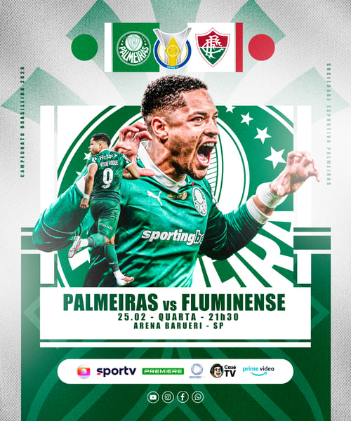 FLYER ESPORTIVO FUTEBOL CAMPEONATO BRASILEIRO PALMEIRAS
