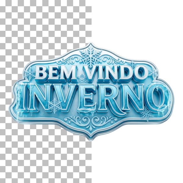 SELO 3D BEM VINDO INVERNO PSD EDITÁVEL
