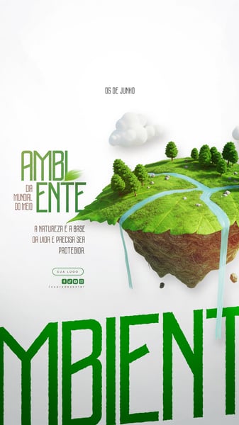 05 DE JUNHO - DIA MUNDIAL DO MEIO AMBIENTE SOCIAL MEDIA PSD EDITÁVEL
