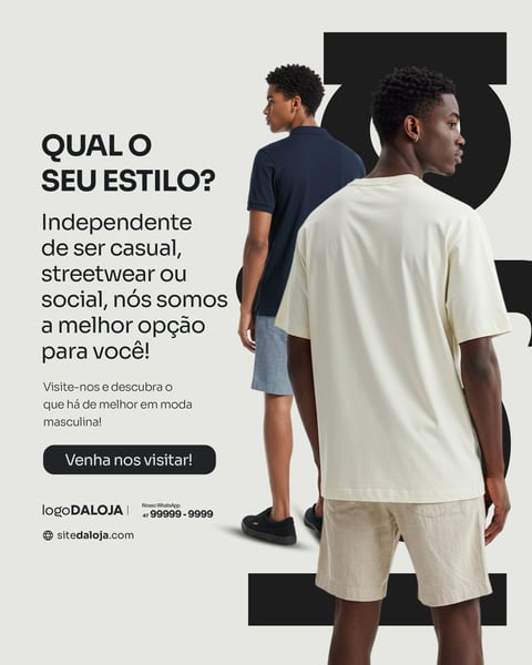 SOCIAL MEDIA LOJA DE ROUPA MASCULINA