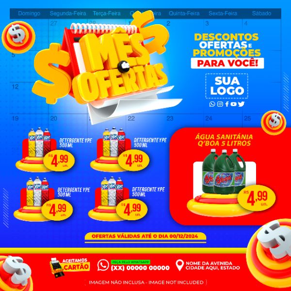 Encarte de Supermercado Social Media PSD Editável