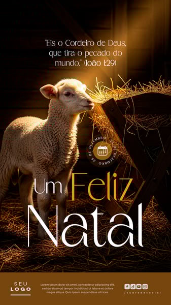 FELIZ NATAL CRISTÃO RELIGIOSO 25 DE DEZEMBRO STORY SOCIAL MEDIA PSD EDITÁVEL 4