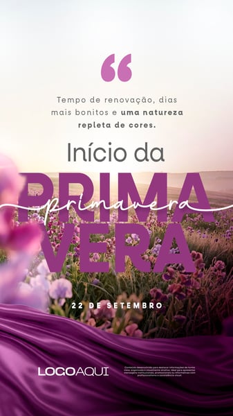 BANNER INÍCIO DA PRIMAVERA SOCIAL MEDIA FLYER PSD EDITÁVEL STORY