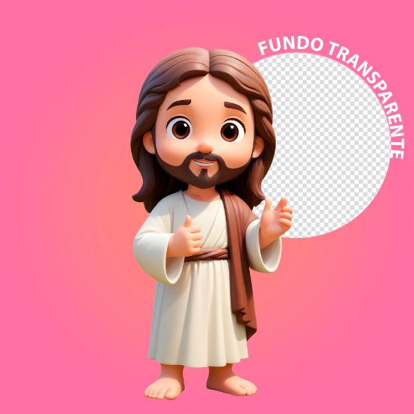 PERSONAGEM 3D DE JESUS CRISTO COM FUNDO TRANSPARENTE