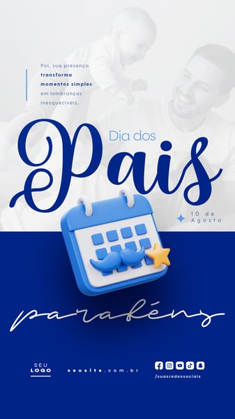 DIA DOS PAIS AGOSTO SOCIAL MEDIA POST EDITÁVEL STORY