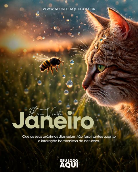 FEED | BEM VINDO JANEIRO | FÉRIAS | INÍCIO DE UM ANO NOVO | PSD EDITÁVEL