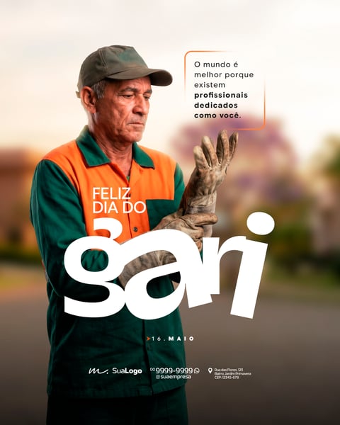 HOMENAGEM FELIZ DIA DO GARI 16 DE MAIO SOCIAL MEDIA PSD EDITÁVEL 4