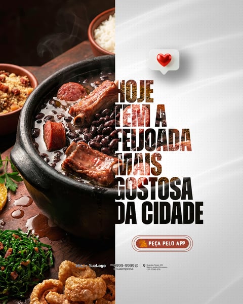HOJE TEM A MELHOR FEIJOADA DA CIDADE SOCIAL MEDIA PSD EDITÁVEL