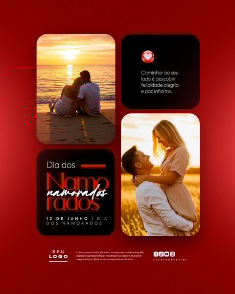 DIA DOS NAMORADOS 12 DE JUNHO SOCIAL MEDIA FEED EDITÁVEL