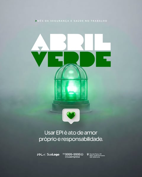 CAMPANHA ABRIL VERDE SEGURANÇA NO TRABALHO PREVENÇÃO SOCIAL MEDIA PSD EDITÁVEL 6