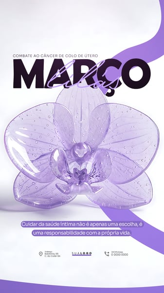 MÊS DE CONSCIENTIZAÇÃO E COMBATE AO CÂNCER DE COLO DE ÚTERO SOCIAL MEDIA PSD EDITÁVEL
