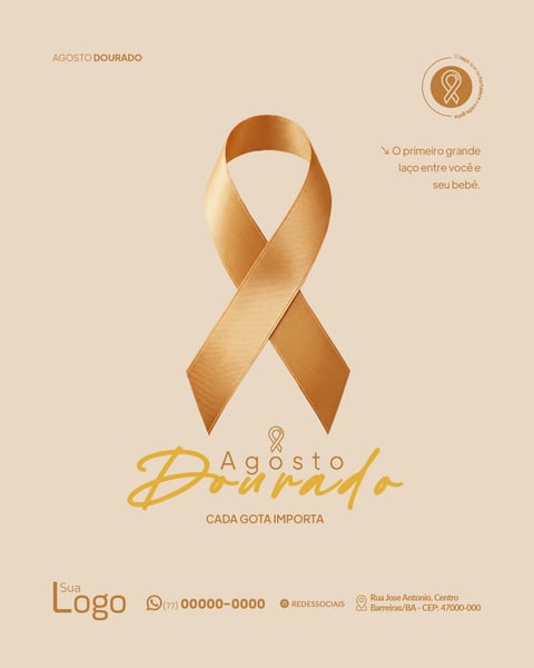 AGOSTO DOURADO MÊS DO ALEITAMENTO MATERNO SOCIAL MEDIA PSD EDITÁVEL 10