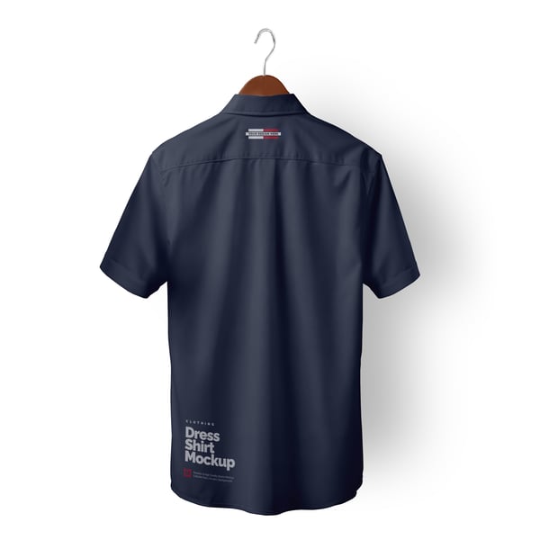 CAMISA MASCULINA DE MANGA CURTA VISTA DE TRÁS PSD EDITÁVEL MOCKUP