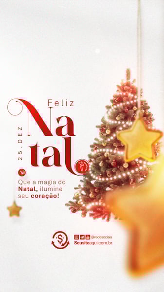 FELIZ NATAL 25 DE DEZEMBRO SOCIAL MEDIA PSD EDITÁVEL