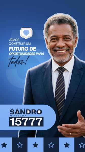 CAMPANHA ELEIÇÃO POLÍTICA DEPUTADO CAMPANHA ARTE SOCIAL MEDIA PSD EDITÁVEL 5 STORY