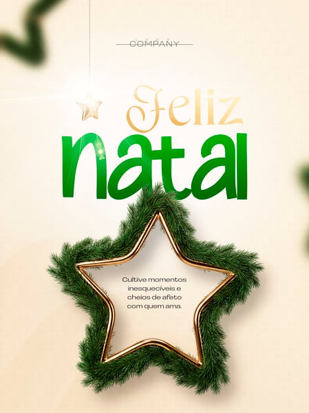 FELIZ NATAL BANNER DE ESTRELA SOCIAL MEDIA FLYER PSD EDITÁVEL