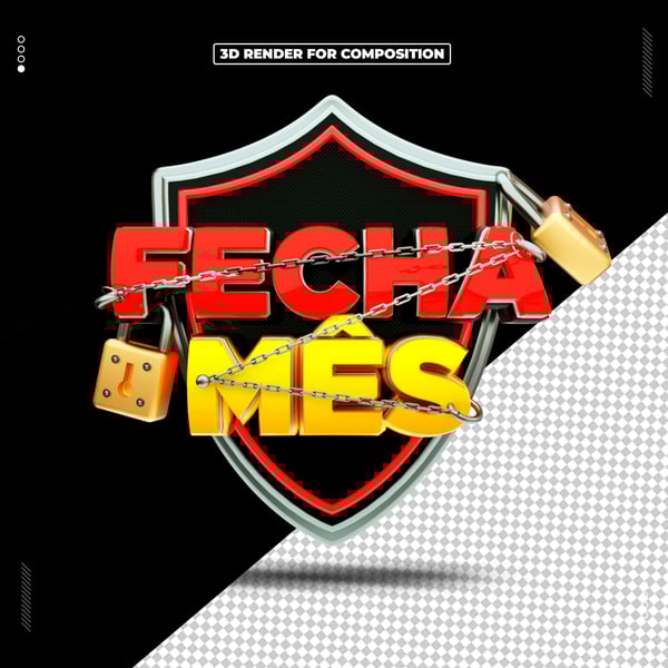 SELO 3D FECHA MÊS PARA COMPOSIÇÃO