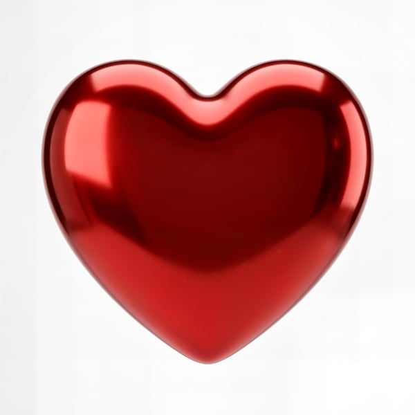 CORAÇÃO VERMELHO 3D GRANDE FLUTUANTE AMOR 2