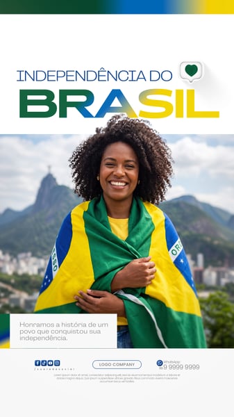 SETE DE SETEMBRO INDEPENDÊNCIA DO BRASIL SOCIAL MEDIA PSD EDITÁVEL 4 STORY