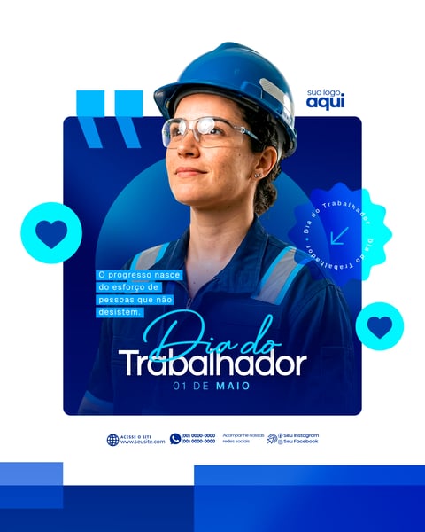 Social Media Dia do Trabalhador PSD Editável