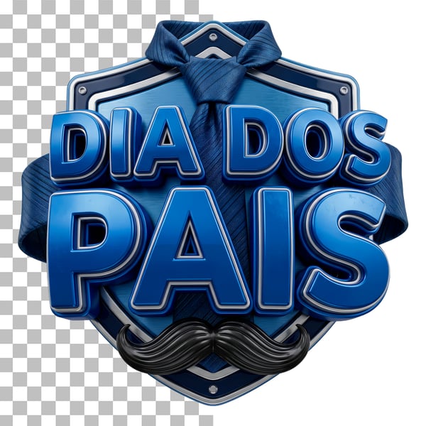 SELO 3D DIA DOS PAIS PSD EDITÁVEL