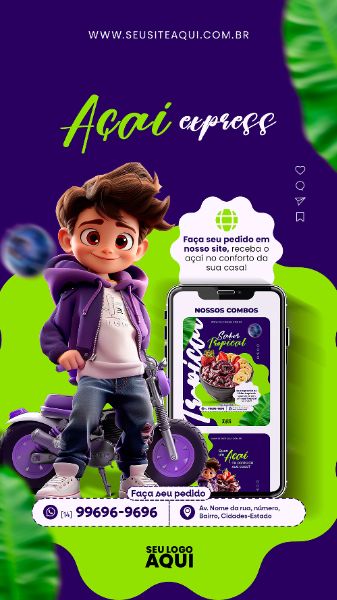 STORY - AÇAÍTERIA E SORVETERIA - SOCIAL MEDIA - PSD EDITÁVEL