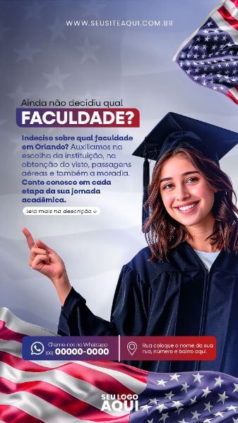 STORY - VISTO AMERICANO | INTERCÂMBIO | PSD EDITÁVEL