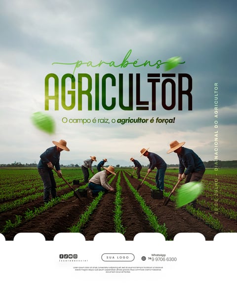 28 DE JULHO - DIA NACIONAL DO AGRICULTOR FLYER SOCIAL MEDIA PSD EDITÁVEL