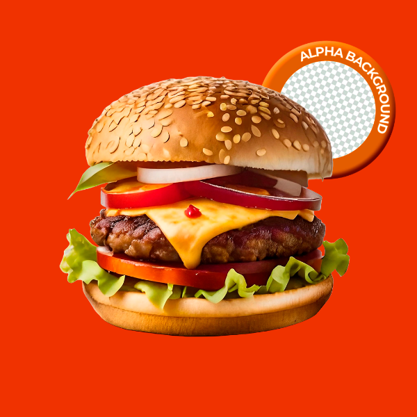 ELEMENTO HAMBURGUER PARA COMPOSIÇÃO PNG TRANSPARENTE SEM FUNDO