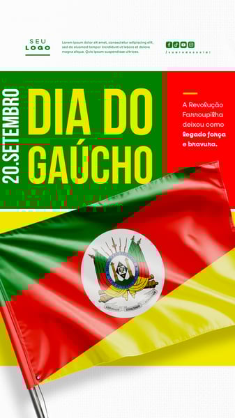 DIA DO GAÚCHO REVOLUÇÃO FARROUPILHA 20 DE SETEMBRO STORY SOCIAL MEDIA PSD EDITÁVEL 2