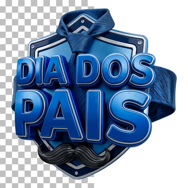 SELO 3D DIA DOS PAIS PSD EDITÁVEL ÂNGULO ESQUERDO