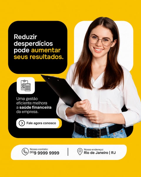 CONTABILIDADE REDUZIR DESPERDÍCIOS SOCIAL MEDIA PSD EDITÁVEL
