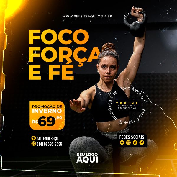 ACADEMIA - CROSS FIT - FITNESS | SOCIAL MEDIA | PSD EDITÁVEL