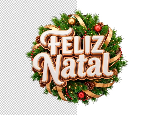 SELO 3D FELIZ NATAL EM PNG