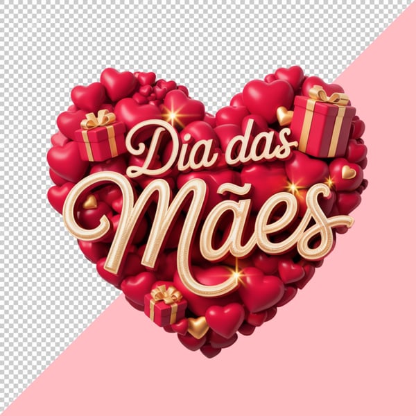 SELOS 3D DIA DAS MÃES PNG SEM FUNDO