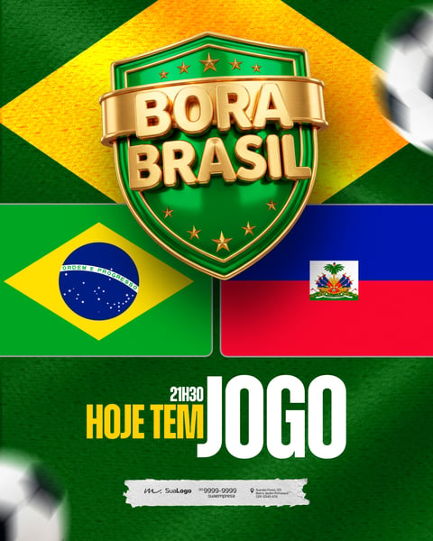 BANNER HOJE TEM JOGO BRASIL FUTEBOL PSD EDITÁVEL