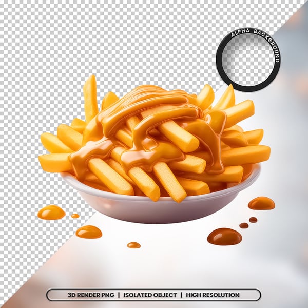 3D RENDER BATATA FRITA ELEMENTO ÍCONE PSD PNG