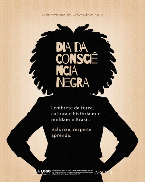 Dia da Consciência Negra Social Media PSD Editável 