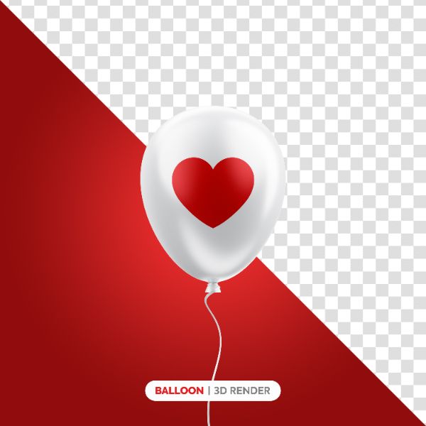BALÃO DE CORAÇÃO ELEMENTO 3D PARA DIA DAS MÃES