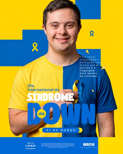 DIA INTERNACIONAL DA SÍNDROME DE DOWN 21 DE MARÇO SOCIAL MEDIA PSD EDITÁVEL 3