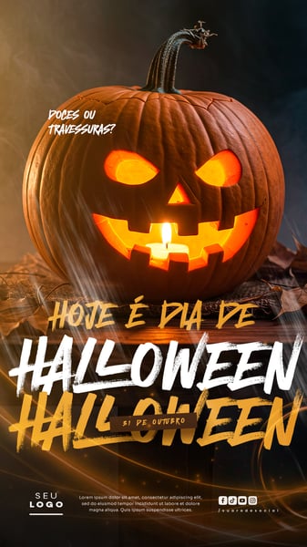 DIA DAS BRUXAS HALLOWEEN 31 DE OUTUBRO STORY SOCIAL MEDIA PSD EDITÁVEL 1