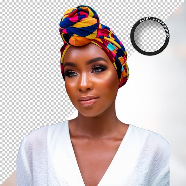 MULHER NEGRA AFRO ELEMENTO PSD PNG