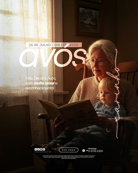 26 DE JULHO - DIA DOS AVÓS FLYER SOCIAL MEDIA PSD EDITÁVEL