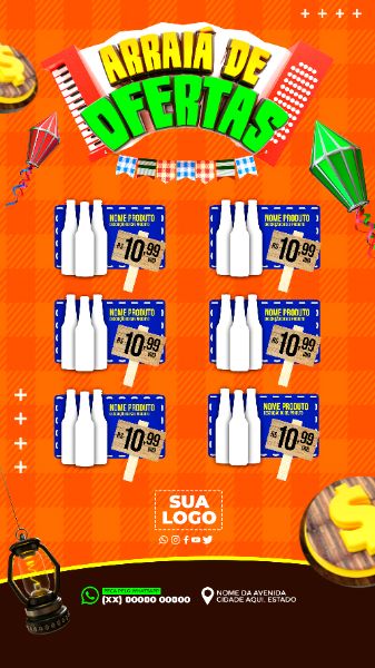 ENCARTE PARA SUPERMERCADOS ARRAIÁ DE OFERTAS